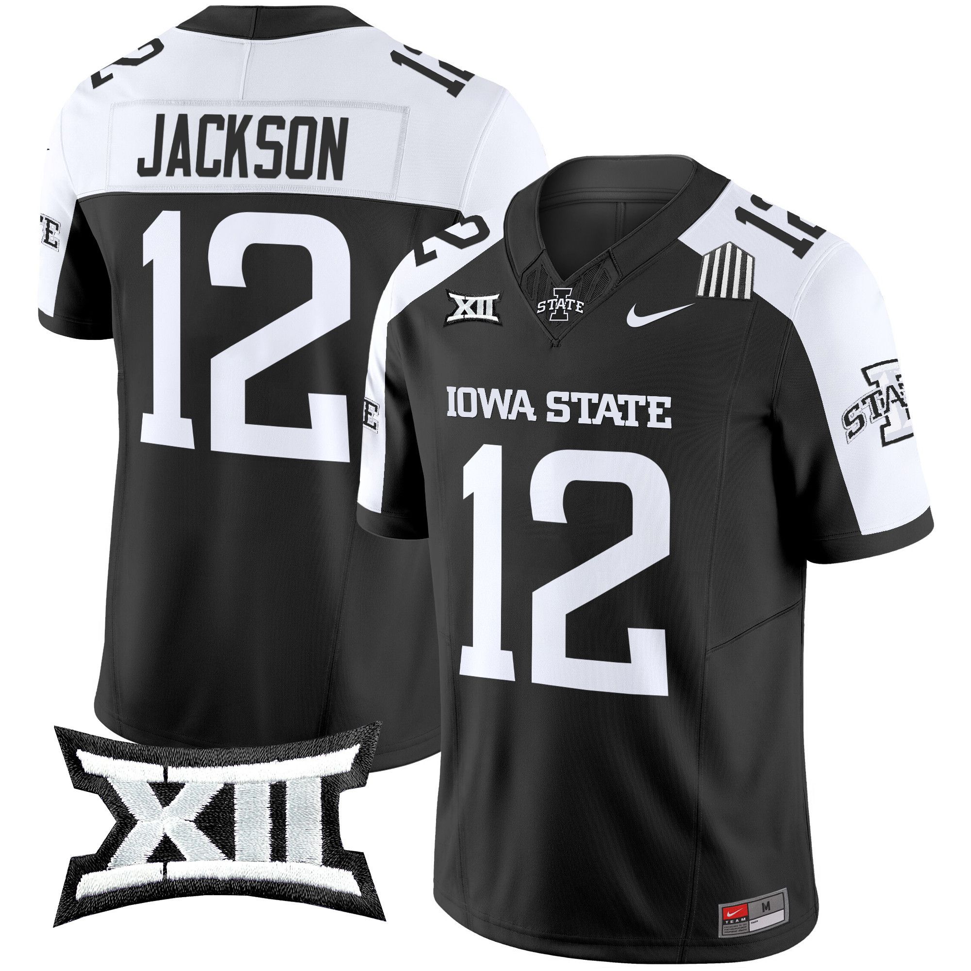 Men Iowa State Cyclones #12 Jackson Black Nike 2024 Vapor Limited NCAA Jersey->->NCAA Jersey